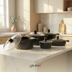 LEUMX Granite Cookware Set — 10 Piece | Non-Stick | All Hobs Including Induction